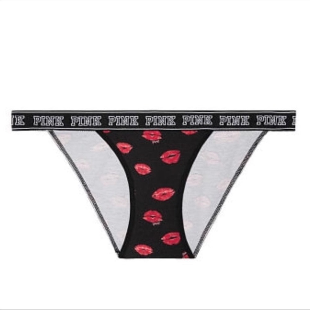 New Victoria’s Secret PINK Logo Bikini Panties XSmall - Kisses - Lips